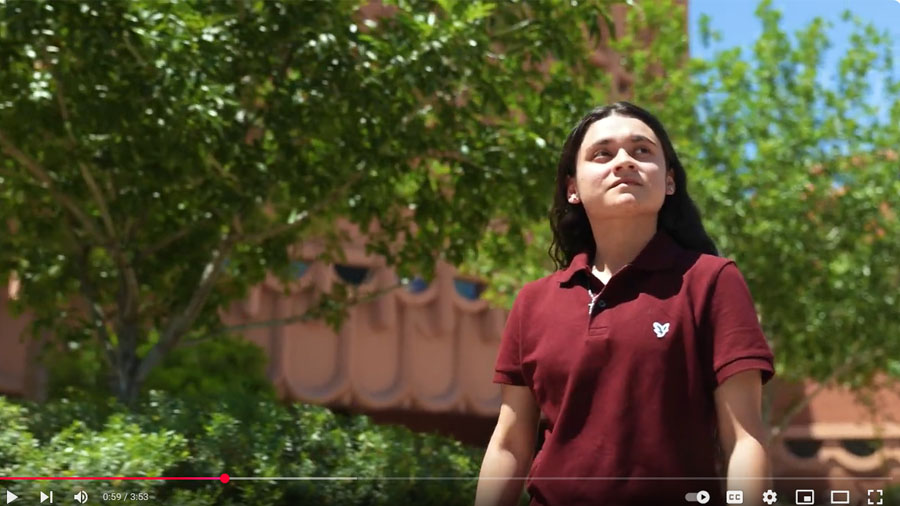 student in video